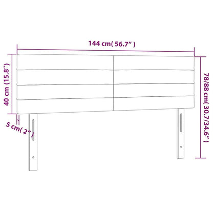 265162 - VIDA XL Kokë shtrati Gri e errët 144x5x78/88 cm Kadife