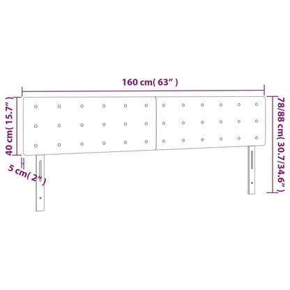 280173 - VIDAXL Kokë shtrati Gri 160x5x78/88 cm Lëkurë artificiale
