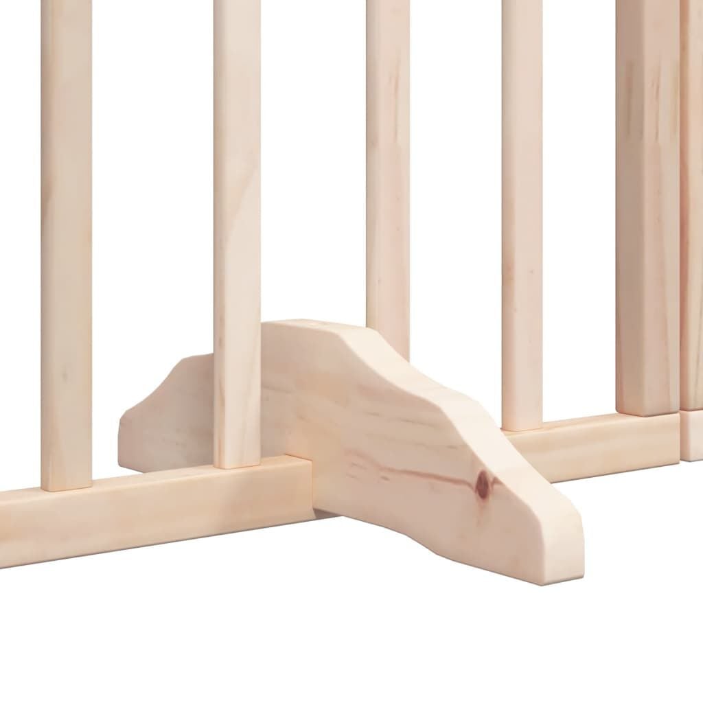 265188 - VIDA XL Portë Qeni me Derë të Palosshme me 4 Panele 320 cm Dru Plepi