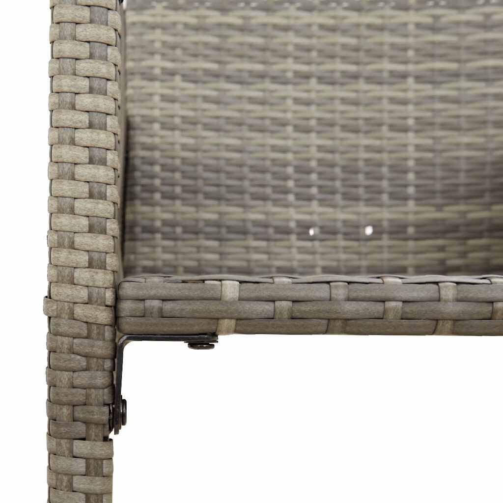 265229 - VIDA XL Karrige për Bar Kopshti, 2 copë, Gri, Poliester Ratan