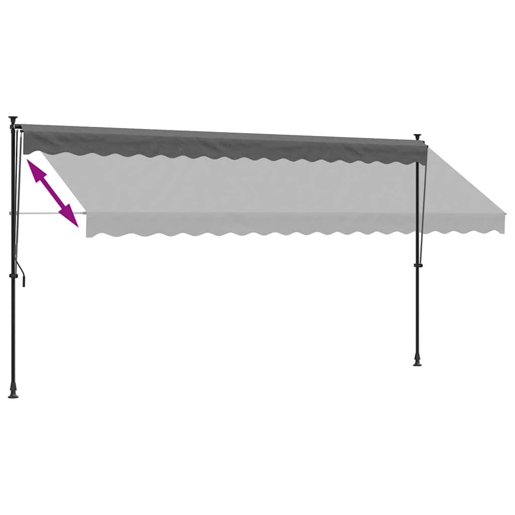 280253 - VIDAXL Tendë e tërheqshme Antracit 400x150 cm Pëlhurë dhe çelik