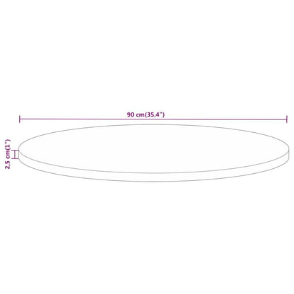 280255 - VIDAXL Sipërfaqe Tavoline Ø 90x2,5 cm e Rrumbullakët prej Druri të Masturbuar Mango e Ashpër