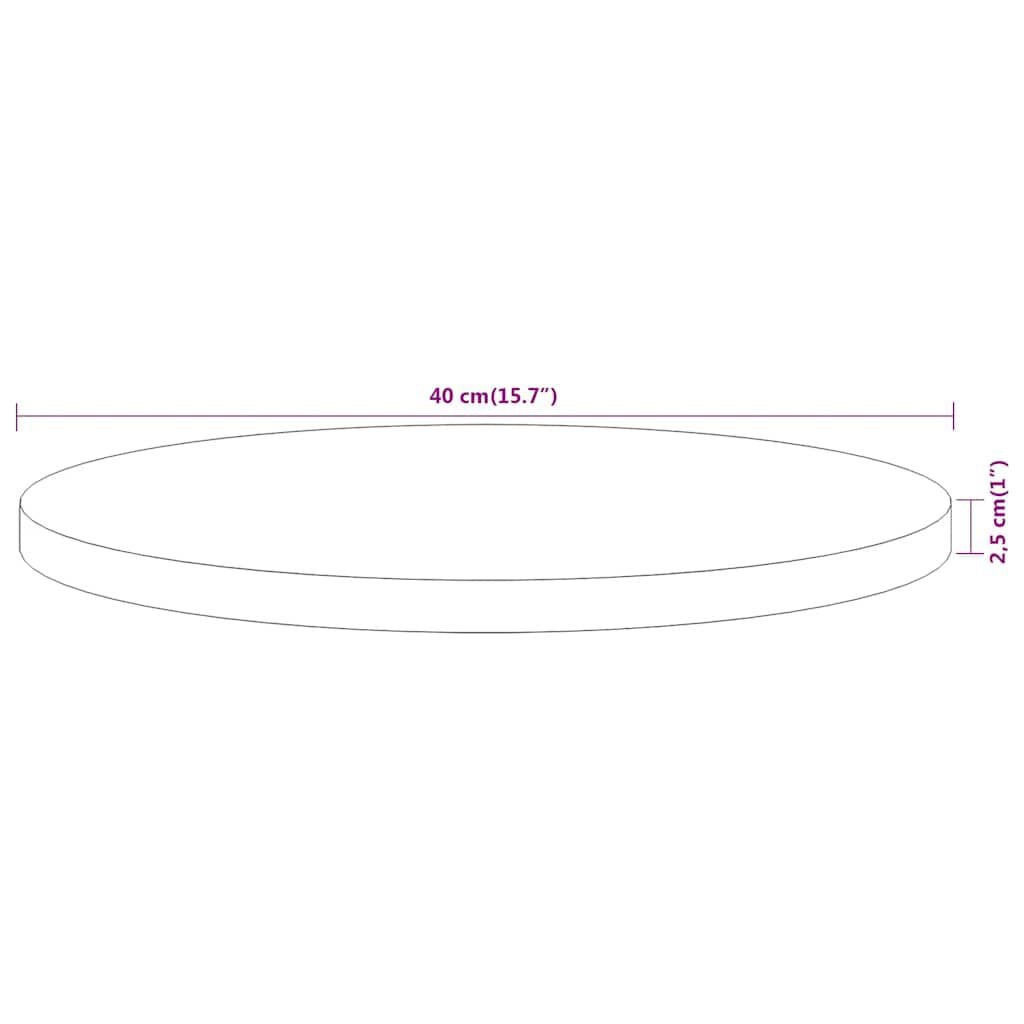 280256 - VIDAXL Sipërfaqe Tavoline Ø40x2,5 cm e Rrumbullakët prej Druri të Masturbuar Akacie