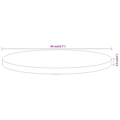 280256 - VIDAXL Sipërfaqe Tavoline Ø40x2,5 cm e Rrumbullakët prej Druri të Masturbuar Akacie