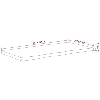 212245 - VIDAXL Sipërfaqe Lavamani Drejtkëndëshe 120x60x2.5 cm Dru Akacie i Fortë