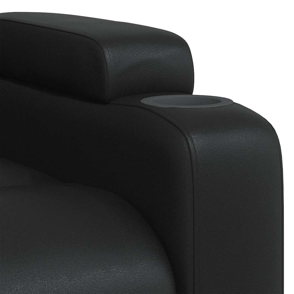 265252 - VIDA XL Karrige me mbështetëse prej lëkure artificiale e zezë