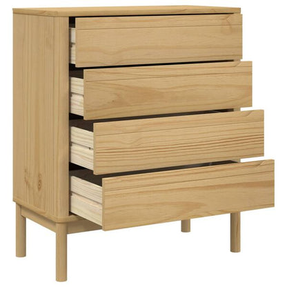 181625 - VIDAXL Komodinë 'FLORO', Prej Druri të Mashtrojë nga Pishe, Ngjyrë Kafe, Stil Dylli