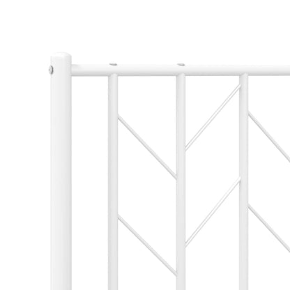 265268 - VIDA XL Kornizë shtrati metalike pa dyshek me kokën e shtratit, e bardhë 135x190 cm