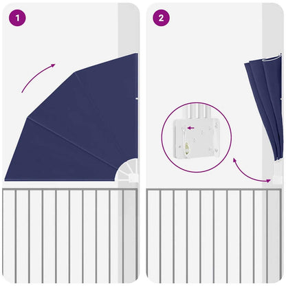 280382 - AAA Ekran për Privatësi Ballkoni 140 x 140 cm, Poliester, Blu Marine