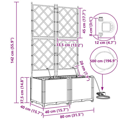 265351 - vidaXL Vazo Kopshti 2 copë Gri 80 x 40 x 142 cm Plastike