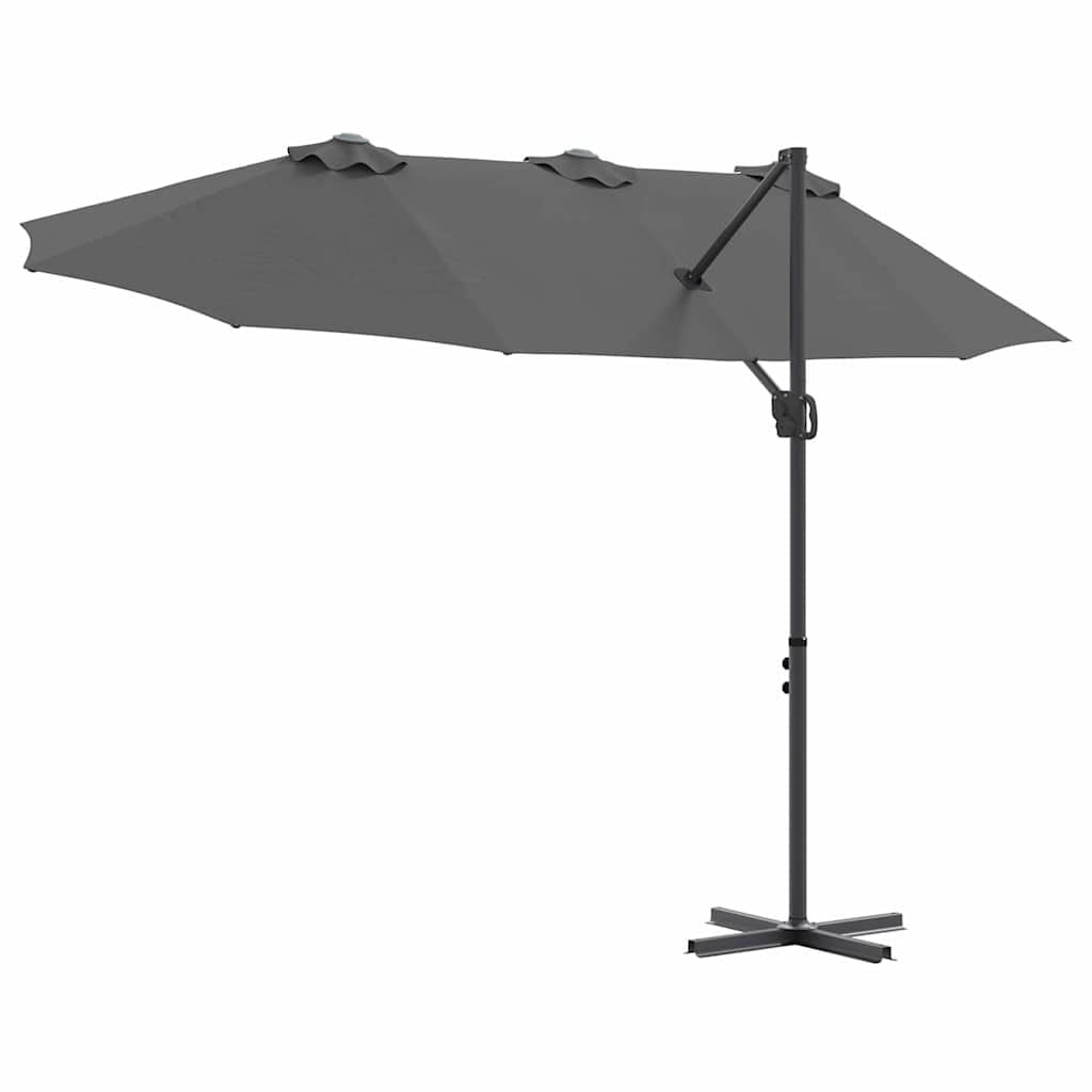 265354 - vidaXL Çadër Dielli Antracit 372 x 198 x 243 cm Poliester dhe Alumini