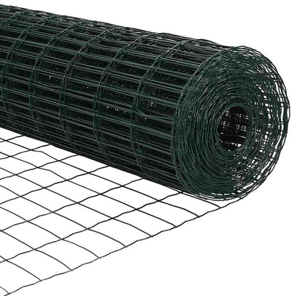 280406 - VIDA XL Gardh Euro, Jeshile, 0.6 x 50 m, Hekur i veshur me PVC
