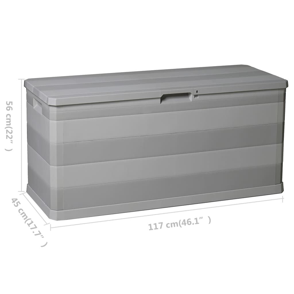 265412 - VIDAXL Kuti Ruajtjeje për Kopsht, Gri 117x45x56 cm