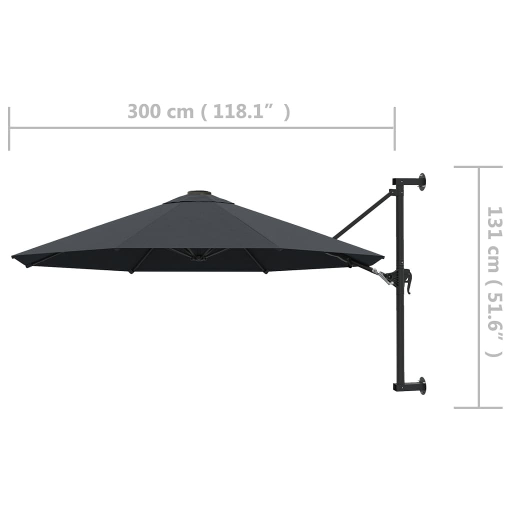 244425 - vidaXL Ombrellë Kopshti – Anthracite, e Anueshme