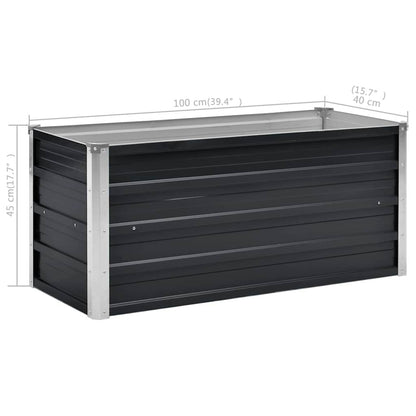 265418 - VIDAXL Shtrat i ngritur për kopsht, ngjyrë antraciti 100x40x45 cm, celik i galvanizuar