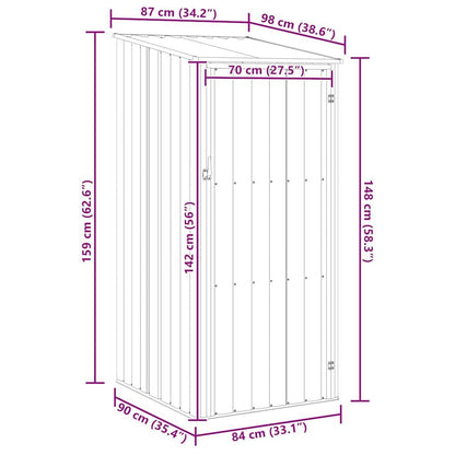 280492 - VIDAXL Kasolle Kopshti Antracit 87x98x159 cm Çelik i Galvanizuar