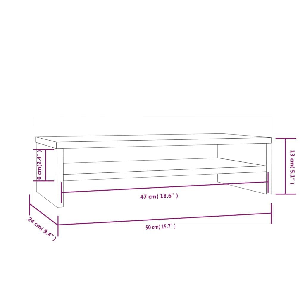 265460 - VIDAXL Stand Monitori 50x24x13 cm Dru i Masturbuar Pishe