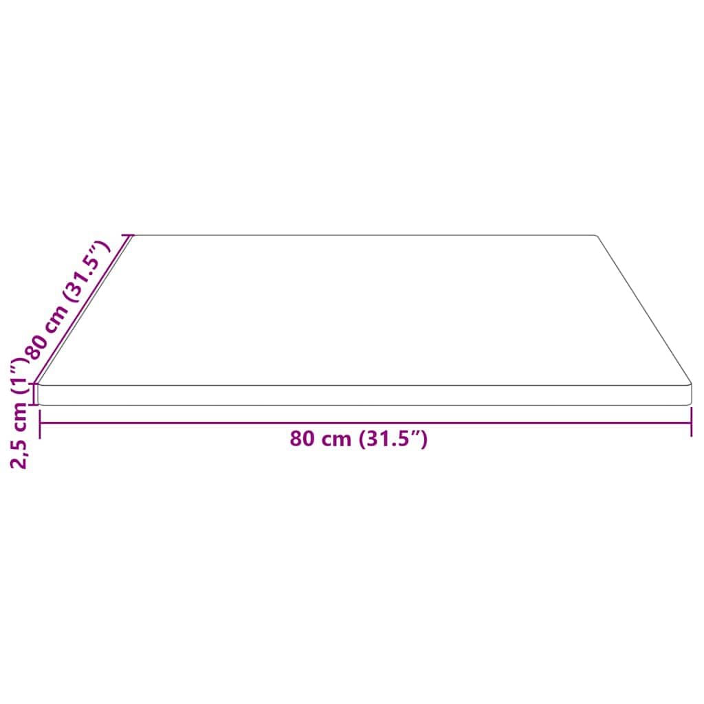 265475 - VIDA XL Sipërfaqe Tavoline e Bardhë 80x80x2,5 cm Dru i Masturbuar Pishe Katror