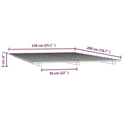280537 - Kornizë shtrati pa dyshek 140x200 cm prej druri pishe