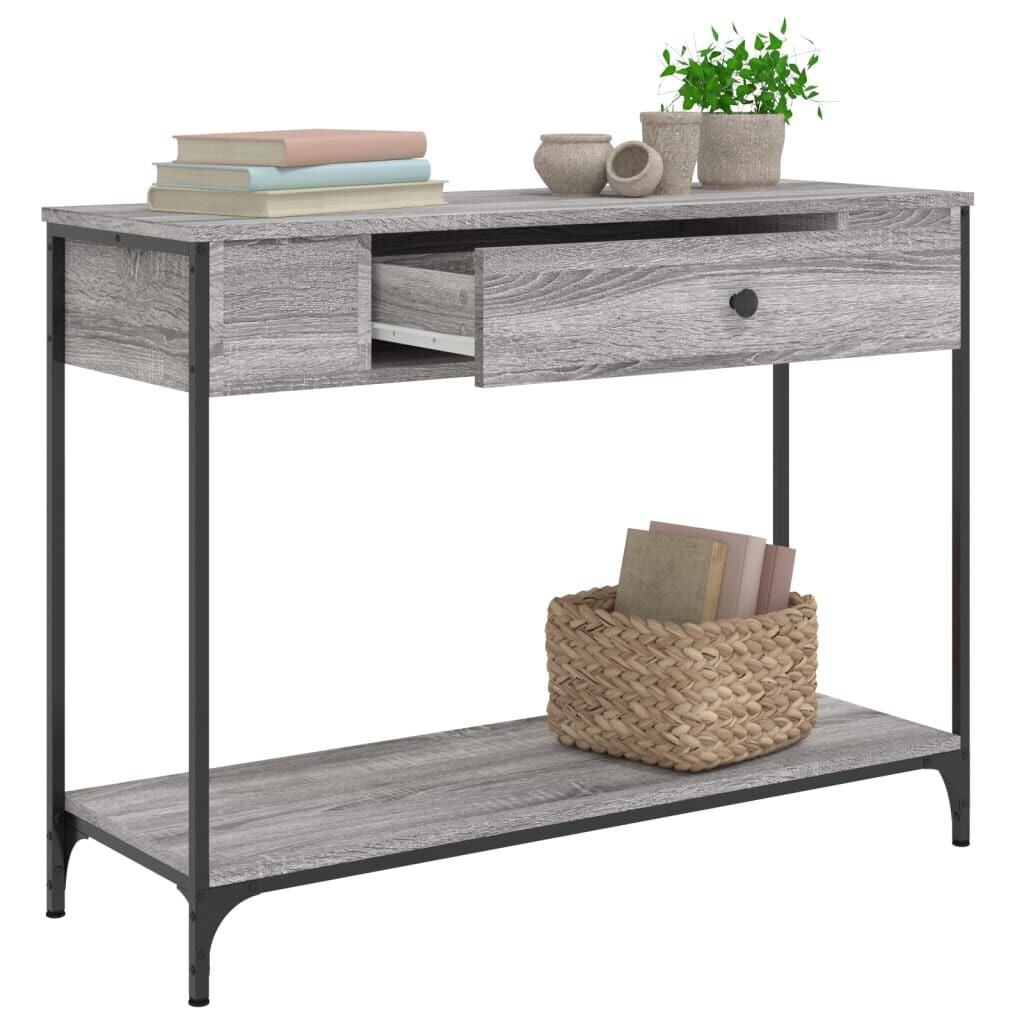 280556 - VIDAXL Tavolinë Konsole Gri Sonoma 100x34,5x75 cm Dru i Inxhinieruar