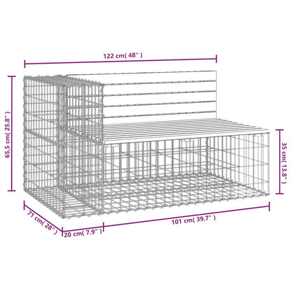 280559 - VIDAXL Stol Kopshti me Dizajn Gabion 122x71x65,5 cm Dru Pishe i Impregnuar
