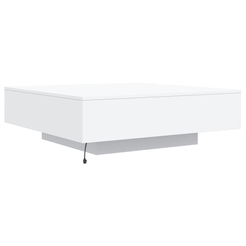 265495 - VIDAXL Tavolinë kafeje me drita LED e bardhë 100x100x31 cm