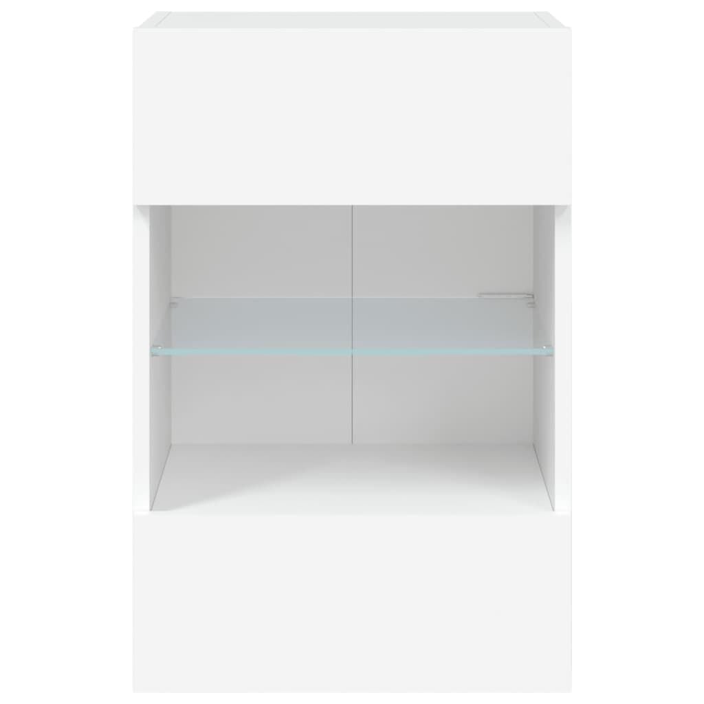 280563 - VIDA XL DOLLAP MURI PËR TV ME DRITA LED, I BARDHË 40x30x60,5 cm