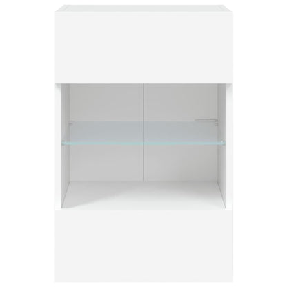 280563 - VIDA XL DOLLAP MURI PËR TV ME DRITA LED, I BARDHË 40x30x60,5 cm