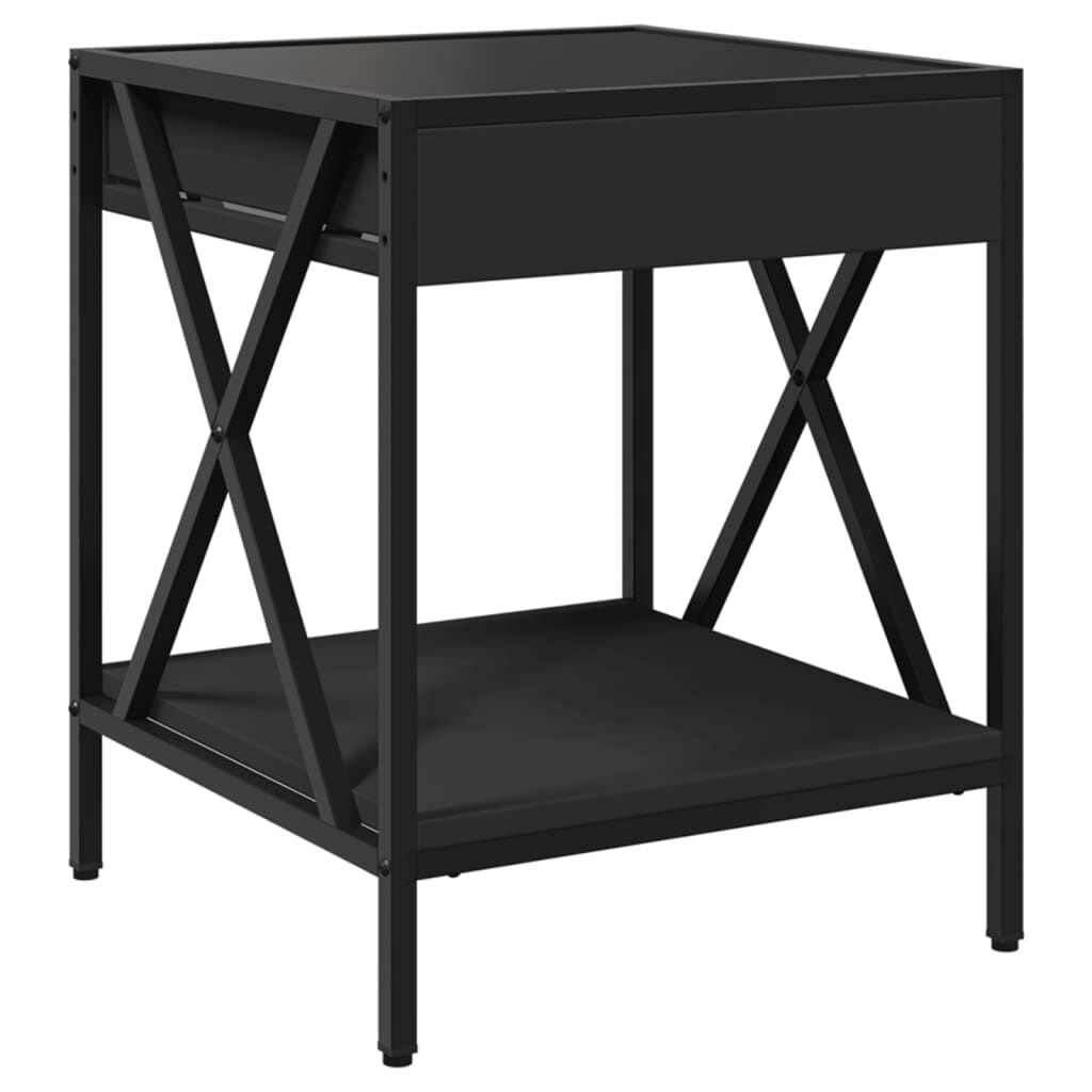 265512 - VIDA XL Tavolinë kafeje me Infinity LED të zezë 40x40x49 cm