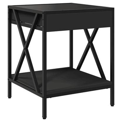 265512 - VIDA XL Tavolinë kafeje me Infinity LED të zezë 40x40x49 cm