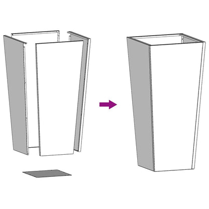 280578 - Vazo kopshti 35x35x75 cm prej çeliku të galvanizuar