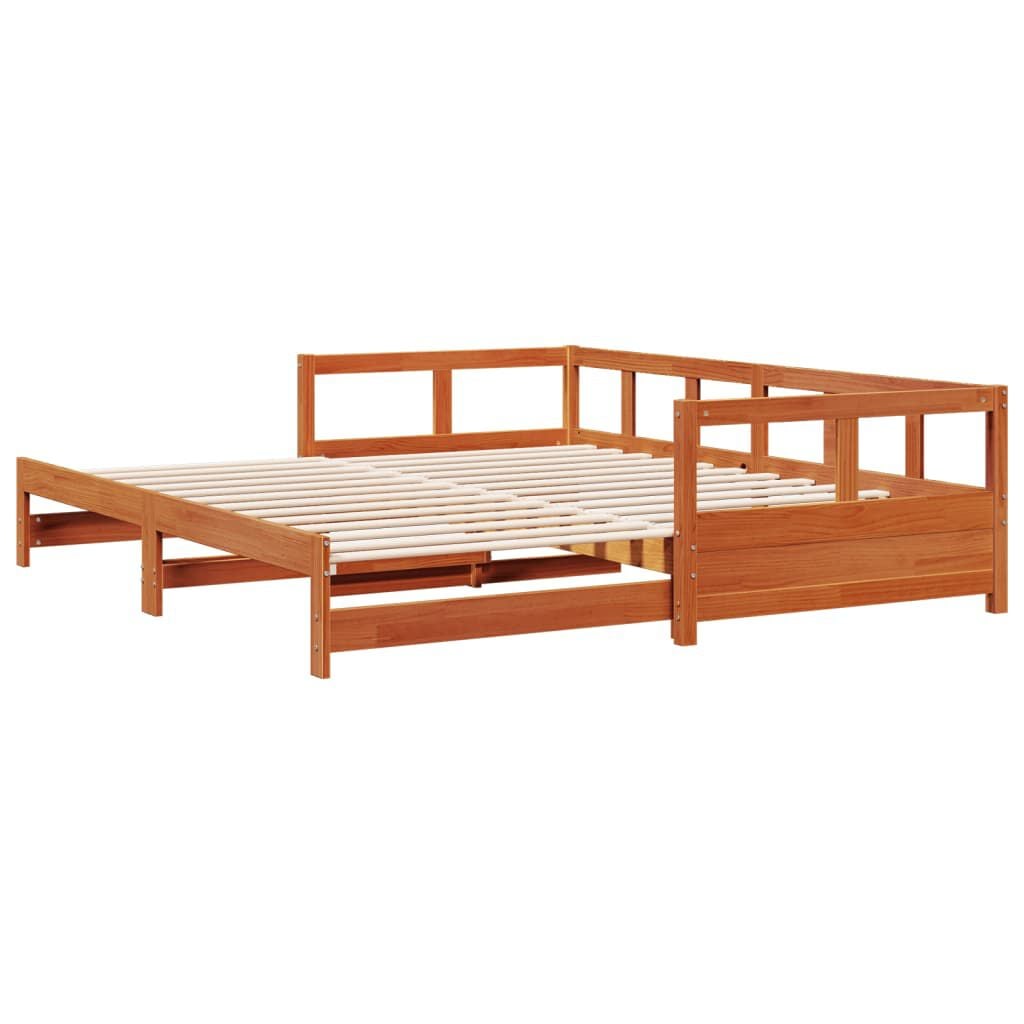 265531 - VIDAXL Divan pa Dyshek Dylli Ngjyrë Kafe 90x200 cm Dru Pishe i Fortë