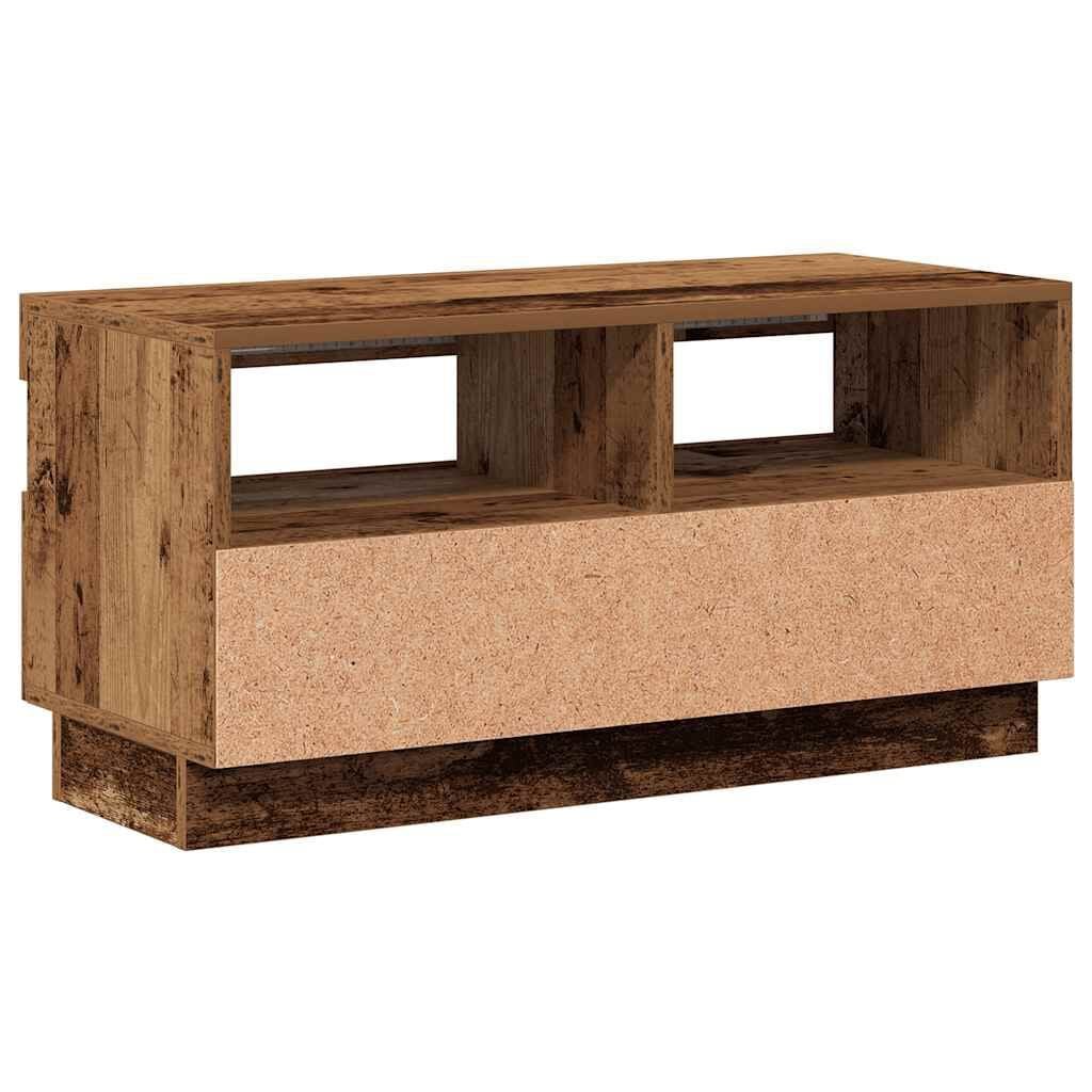 280587 - VIDAXL Kabinet TV me Drita LED Dru i Vjetër 80x35x40 cm Dru i Inxhinieruar