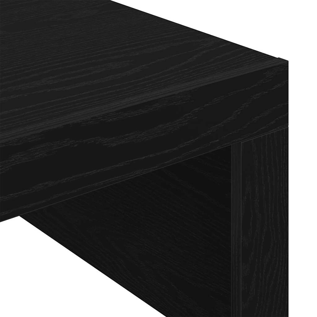 265550 - VIDAXL Tavolinë kafeje me ngjyrë lisi të zezë 100x100x35 cm Dru i projektuar