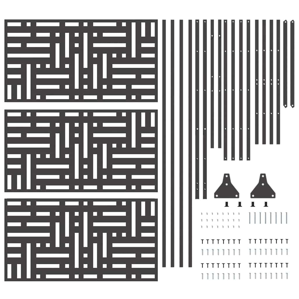 265565 - idaXL Ekran Privatësie i Zi 100 x 50 x 180 cm Çelik