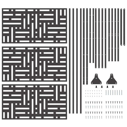 265565 - idaXL Ekran Privatësie i Zi 100 x 50 x 180 cm Çelik