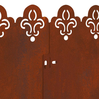 280657 - vidaXL Bordura për Kopsht 20 Copë, Çelik Corten me Pamje të Ndryshkur, 103 × 22 cm