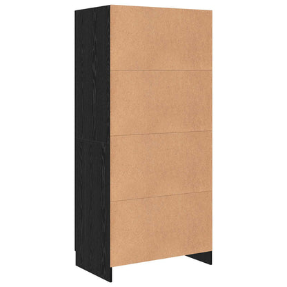 265586 - vidaXL Gardërobë Lisi e Zezë 82.5 x 51.5 x 180 cm Dru i Përpunuar