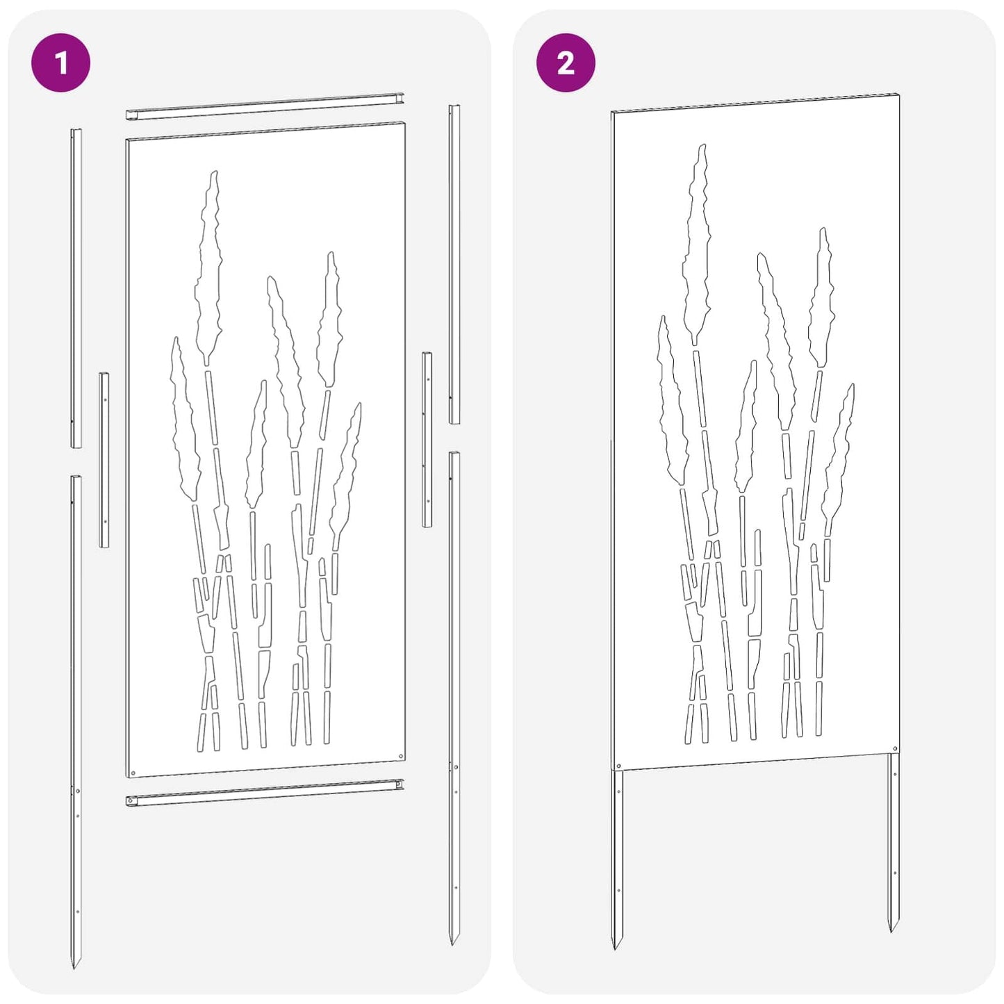 265595 - vidaXL Mbrojtëse Privatësie për Kopsht, e Zezë 50 x 140 cm, Çelik i petëzuar në të ftohtë