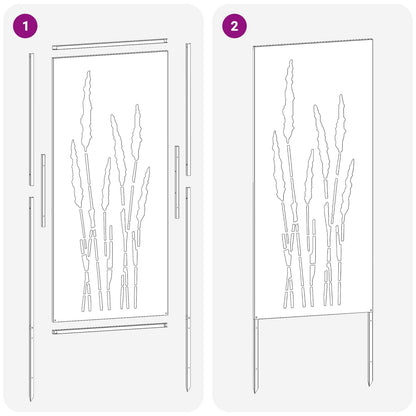 265595 - vidaXL Mbrojtëse Privatësie për Kopsht, e Zezë 50 x 140 cm, Çelik i petëzuar në të ftohtë