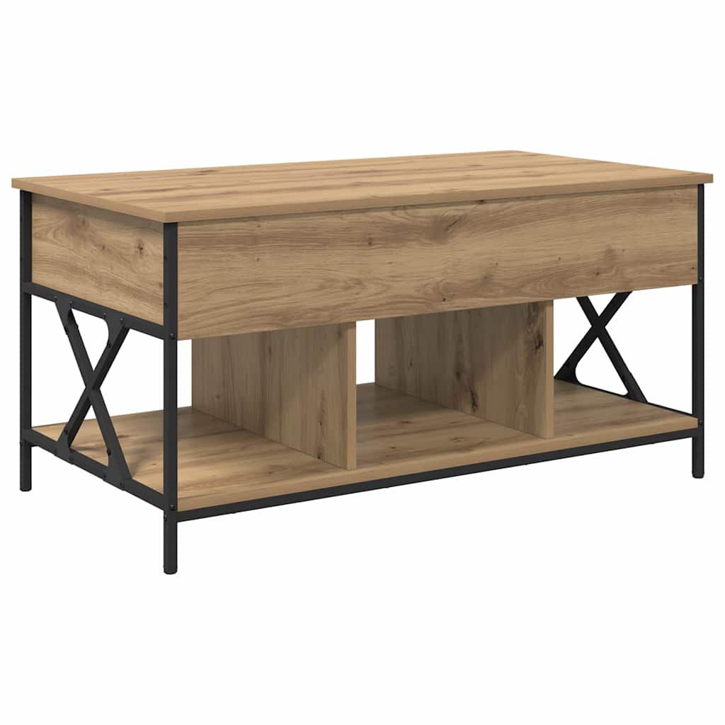 265617 - vidaXL Tavolinë Kafeje Artizanale Lisi 100 x 55 x 48.5 cm Dru i Inxhinieruar