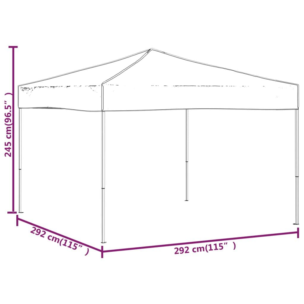265630 - VIDA XL Tendë Festash e Palosshme e Zezë 3x3 m