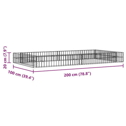 265022 - VIDAXL Shtretër i ngritur me gabion, Çelik i Galvanizuar, 200x100x20 cm