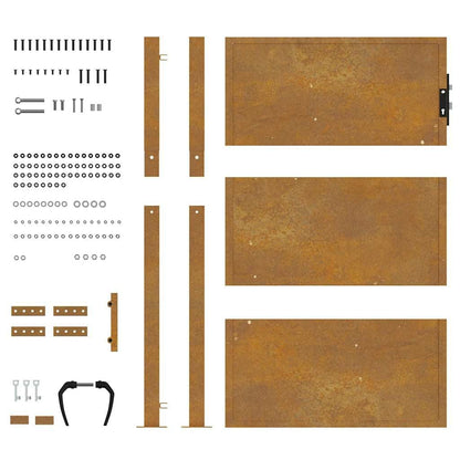 280037 - VIDAXL Portë Kopshti 100x150 cm Çelik Corten e ndryshkur.
