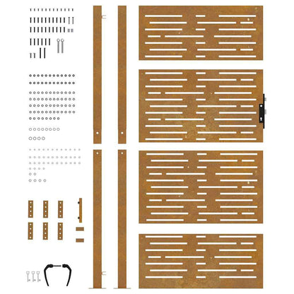 265040 - VIDA XL Portë Kopshti 100x175 cm Çelik Corten