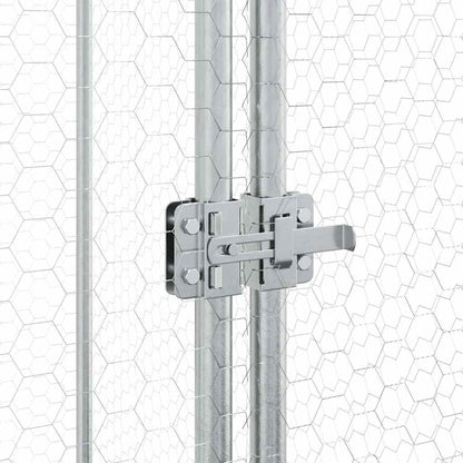 265053 - VIDAXL Kafaz për Pula, Ngjyrë Argjendi 400x100x190 cm, Çelik i Galvanizuar