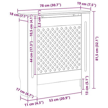 280149 - VIDAXL Mbulesë Radiatori MDF e Bardhë 78 cm