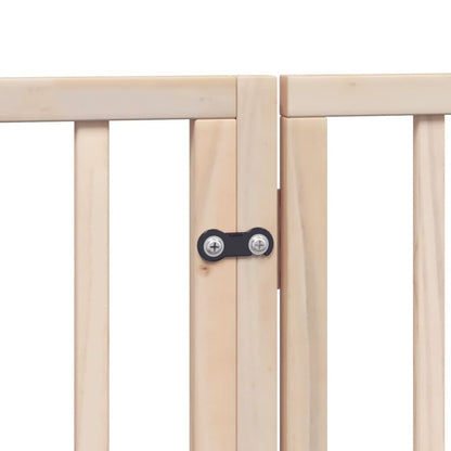 265188 - VIDA XL Portë Qeni me Derë të Palosshme me 4 Panele 320 cm Dru Plepi