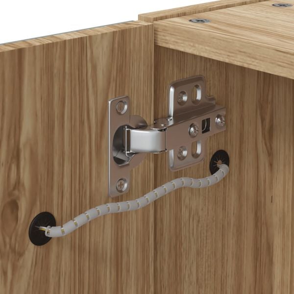 181753 - VIDAXL Dollap me Pasqyrë dhe Ndriçim LED, Materiali Lisi, Përmasat 60x13x52cm