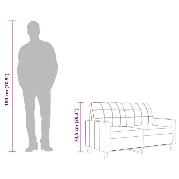 181605 - VIDAXL Divan për Dy Persona i Ngjyrës Gri e Çelët, Gjerësi 140cm, Material Pëlhurë